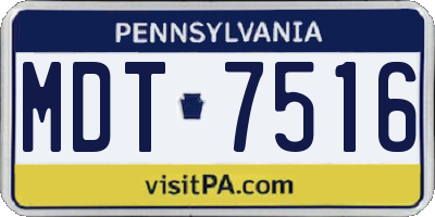 PA license plate MDT7516