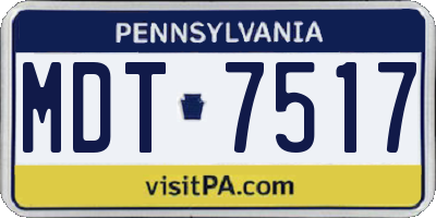 PA license plate MDT7517