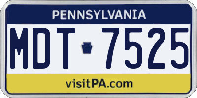 PA license plate MDT7525