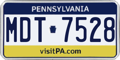 PA license plate MDT7528