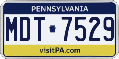 PA license plate MDT7529