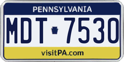 PA license plate MDT7530