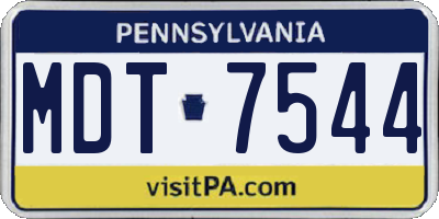 PA license plate MDT7544