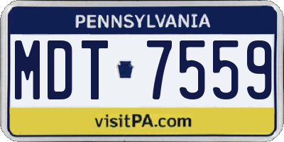 PA license plate MDT7559