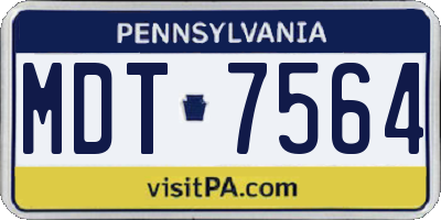 PA license plate MDT7564