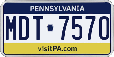 PA license plate MDT7570