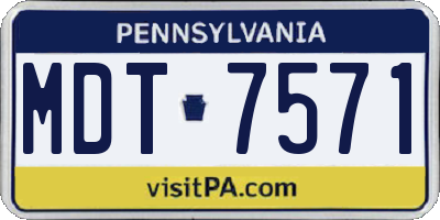 PA license plate MDT7571