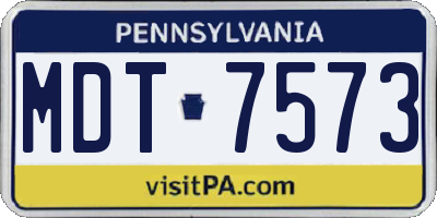 PA license plate MDT7573