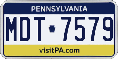 PA license plate MDT7579