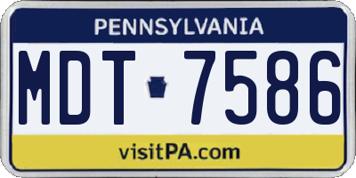 PA license plate MDT7586