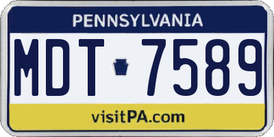 PA license plate MDT7589