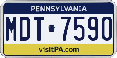 PA license plate MDT7590