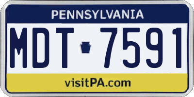 PA license plate MDT7591