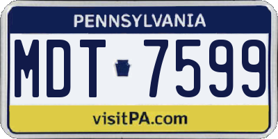 PA license plate MDT7599