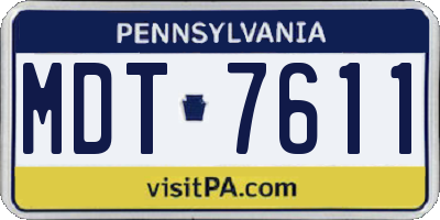 PA license plate MDT7611