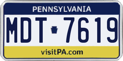 PA license plate MDT7619