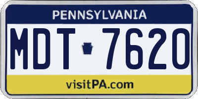 PA license plate MDT7620