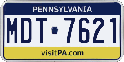 PA license plate MDT7621