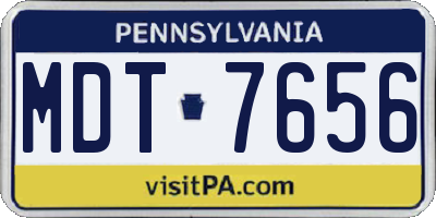 PA license plate MDT7656
