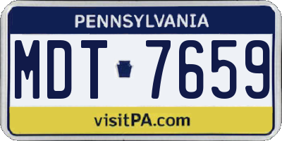 PA license plate MDT7659