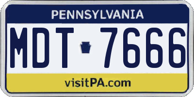 PA license plate MDT7666