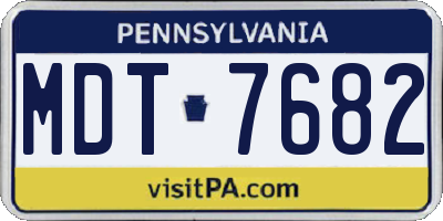 PA license plate MDT7682