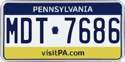 PA license plate MDT7686