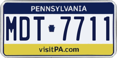 PA license plate MDT7711