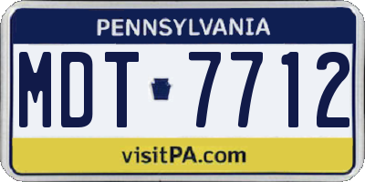 PA license plate MDT7712
