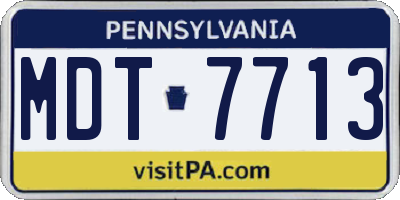 PA license plate MDT7713
