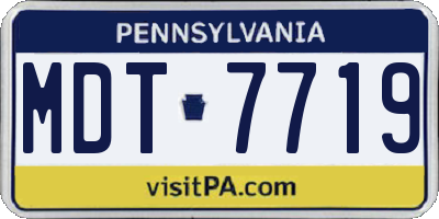 PA license plate MDT7719
