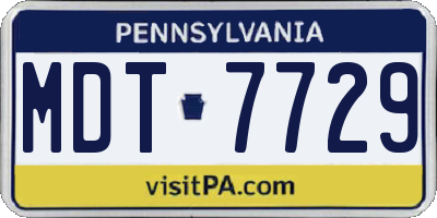 PA license plate MDT7729