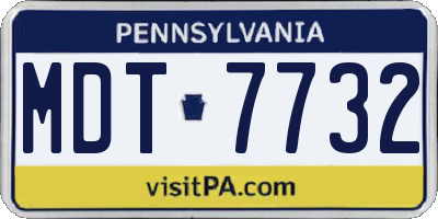 PA license plate MDT7732