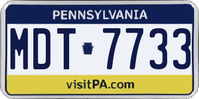 PA license plate MDT7733