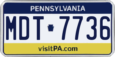 PA license plate MDT7736