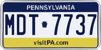 PA license plate MDT7737