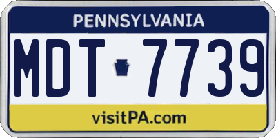 PA license plate MDT7739