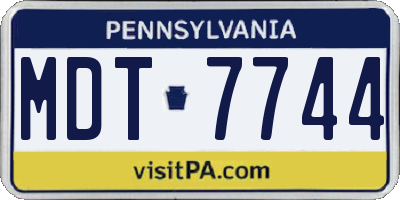 PA license plate MDT7744