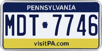 PA license plate MDT7746