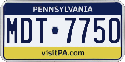 PA license plate MDT7750