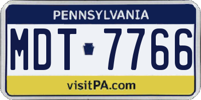 PA license plate MDT7766