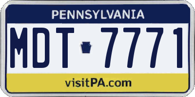 PA license plate MDT7771