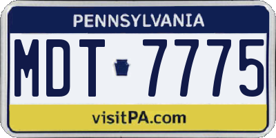 PA license plate MDT7775