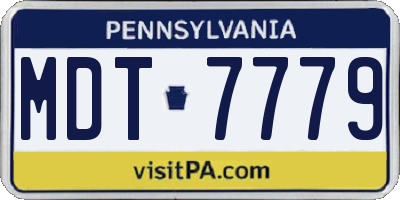 PA license plate MDT7779