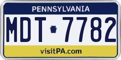 PA license plate MDT7782