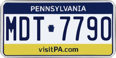 PA license plate MDT7790