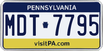 PA license plate MDT7795