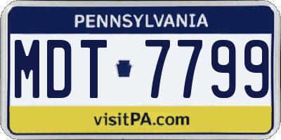 PA license plate MDT7799
