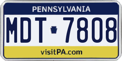 PA license plate MDT7808
