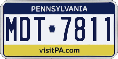 PA license plate MDT7811